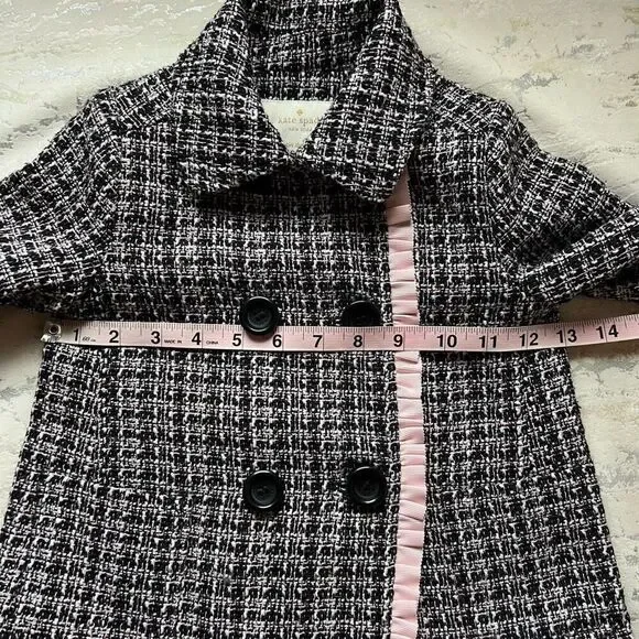 Kate Spade New York Baby Girls' Tweed Coat black - Picture 4 of 10